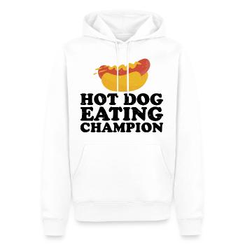 Champion mangeur de hot-dogs 10 - Sweat à capuche Premium bio Homme - blanc - Devant - Nico (187cm)