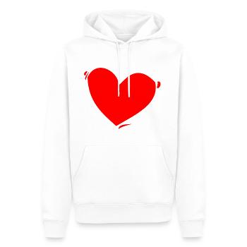 Rotes Herz - Männer Premium Bio Hoodie - Weiß - Vorne - Nico (187cm)
