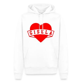 Gisela Herzen - Sweat à capuche Premium bio Homme - blanc - Devant - Nico (187cm)