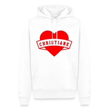 Christiane Herzen - Sweat à capuche Premium bio Homme - blanc - Devant - Nico (187cm)