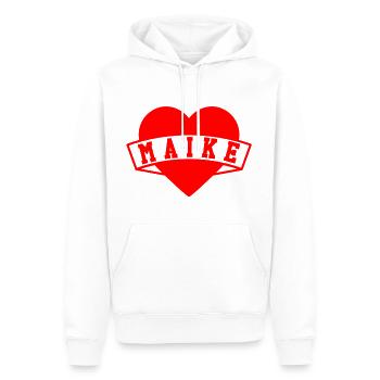Contact Presse / Médias - Sweat à capuche Premium bio Homme - blanc - Devant - Nico (187cm)