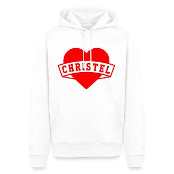 Christel Herzen - Sweat à capuche Premium bio Homme - blanc - Devant - Nico (187cm)