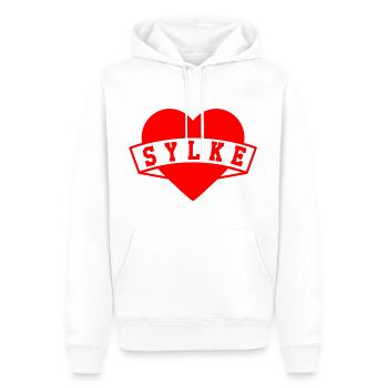 Sylke Herzen - Men’s Premium Organic Hoodie - white - Front - Nico (187cm)