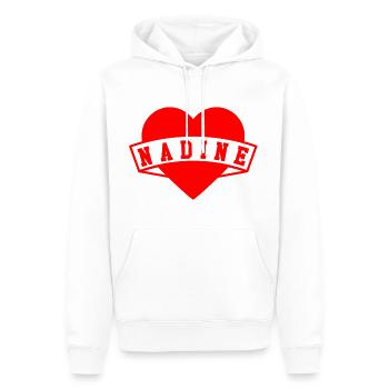 Nadine Herzen - Sweat à capuche Premium bio Homme - blanc - Devant - Nico (187cm)