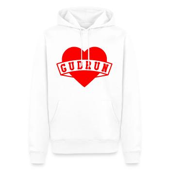 Gudrun Herzen - Männer Premium Bio Hoodie - Weiß - Vorne - Nico (187cm)