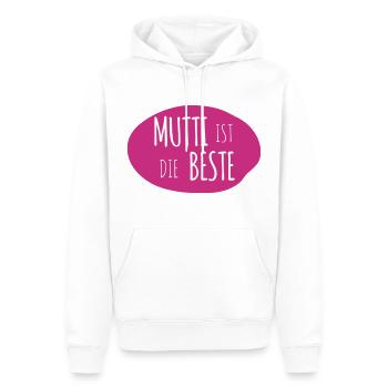 Mutti ist die Beste 2c - Männer Premium Bio Hoodie - Weiß - Vorne - Nico (187cm)
