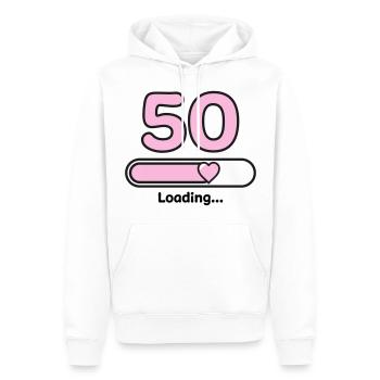 50 Jahre - Männer Premium Bio Hoodie - Weiß - Vorne - Nico (187cm)
