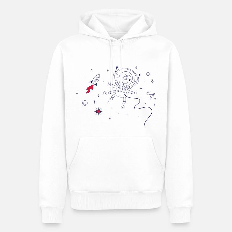 Singe de l'espace - Sweat à capuche Premium bio Homme - blanc