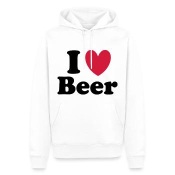 Beer - Männer Premium Bio Hoodie - Weiß - Vorne - Nico (187cm)