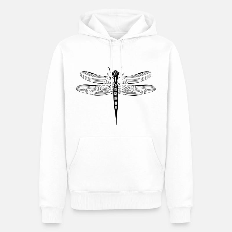 Libelle (a) - Männer Premium Bio Hoodie - Weiß