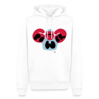 power - Sweat à capuche Premium bio Homme - blanc - Devant - Nico (187cm)