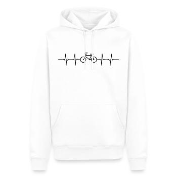 HERZSCHLAG - BIKE - RADSPORT - RADLER - RADFAHRER - Männer Premium Bio Hoodie - Weiß - Vorne - Nico (187cm)