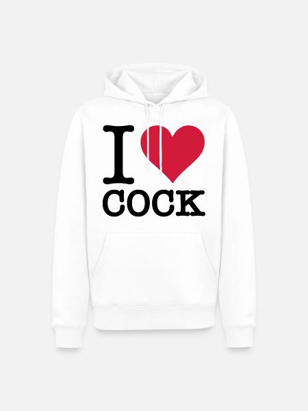 I love cock - Men’s Premium Organic Hoodie - white