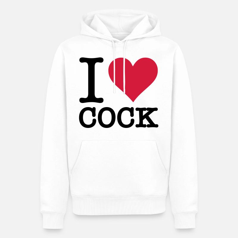 Ich liebe Schwanz - Männer Premium Bio Hoodie - Weiß