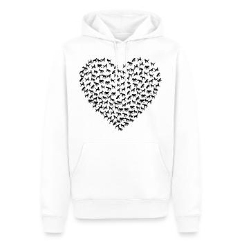 HUND HUNDE HAUSTIER HUNDELIEBE HERZ T-SHIRT - Männer Premium Bio Hoodie - Weiß - Vorne - Nico (187cm)