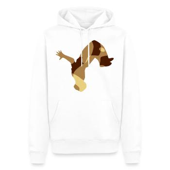 BACKFLIP / Parkour - CAMO / CAMO - Sweat à capuche Premium bio Homme - blanc - Devant - Nico (187cm)