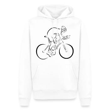 Fahrrad Rennrad Radsport - Männer Premium Bio Hoodie - Weiß - Vorne - Nico (187cm)