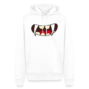 Bouche de monstre - Sweat à capuche Premium bio Homme - blanc - Devant - Nico (187cm)