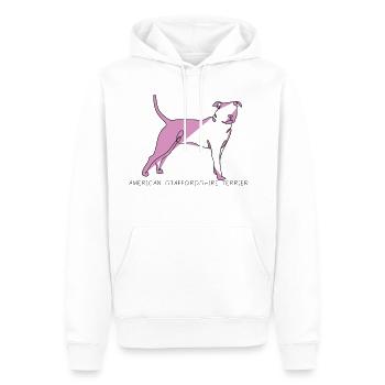 American staffordshire terrier - Sweat à capuche Premium bio Homme - blanc - Devant - Nico (187cm)