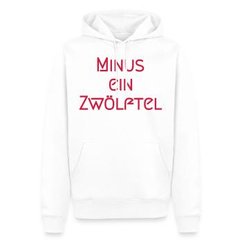 Minus ein Zwölftel in Buchstaben - Männer Premium Bio Hoodie - Weiß - Vorne - Nico (187cm)