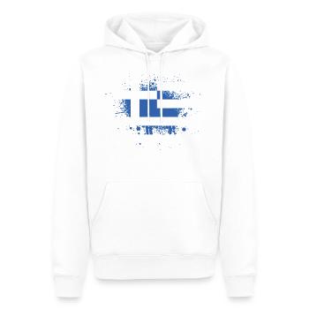 Grèce drapeau blob Athènes Crète Kos Hellas - Sweat à capuche Premium bio Homme - blanc - Devant - Nico (187cm)