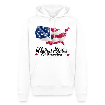 Drapeau amérique usa amérique drapeau - Sweat à capuche Premium bio Homme - blanc - Devant - Nico (187cm)