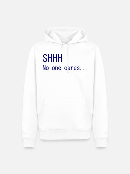 No one cares - Männer Premium Bio Hoodie - Weiß