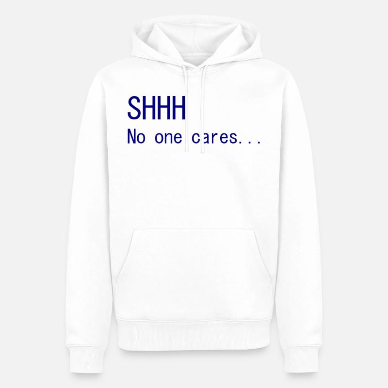 No one cares - Männer Premium Bio Hoodie - Weiß