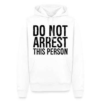 do not arrest this person - Men’s Premium Organic Hoodie - white - Front - Nico (187cm)