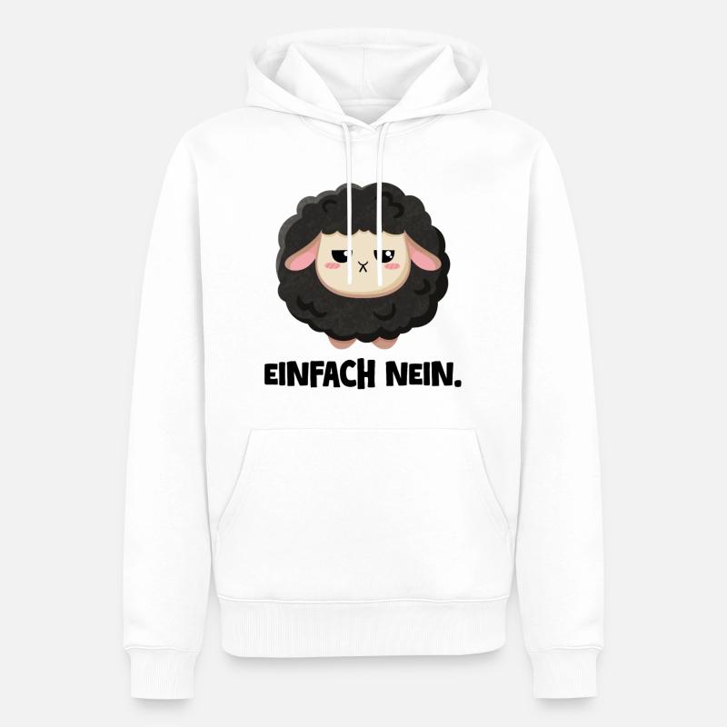 Grumpy Schaf Einfach nein - Männer Premium Bio Hoodie - Weiß