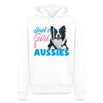 Australian Shepherd - Mein treuer Aussie - Männer Premium Bio Hoodie - Weiß - Vorne - Nico (187cm)