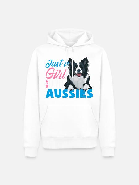Australian Shepherd - Mein treuer Aussie - Männer Premium Bio Hoodie - Weiß