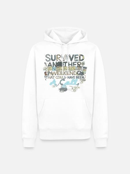 Survived Another Endless Weekend - Männer Premium Bio Hoodie - Weiß