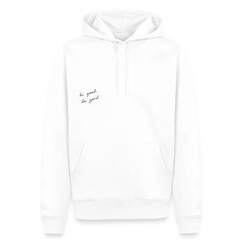 be good. do good. - dein Motivator - Männer Premium Bio Hoodie - Weiß - Vorne - Nico (187cm)