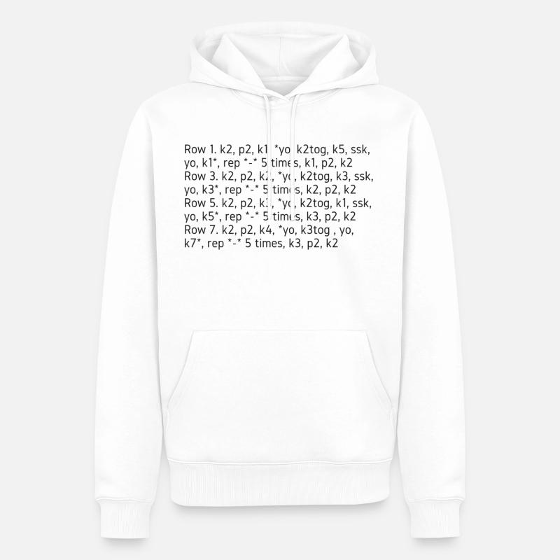 Knit-Talk, dunkel - Männer Premium Bio Hoodie - Weiß