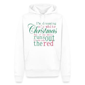 Noël Slogan - Sweat à capuche Premium bio Homme - blanc - Devant - Nico (187cm)
