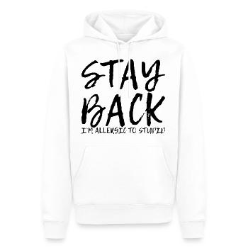 Stay Back, I'm Allergic To Stupid 9 - Men’s Premium Organic Hoodie - white - Front - Nico (187cm)