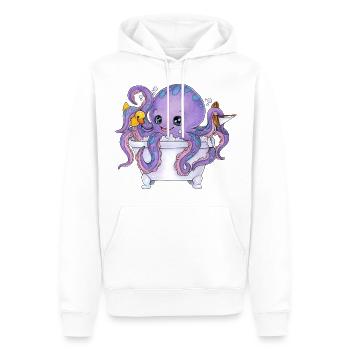 Witziger Oktopus in Badewanne mit Ente Geburtstag - Männer Premium Bio Hoodie - Weiß - Vorne - Nico (187cm)