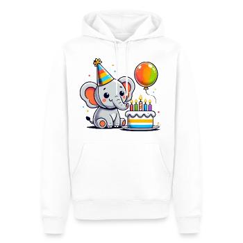 Elefant Kid Celebrating Birthday - Männer Premium Bio Hoodie - Weiß - Vorne - Nico (187cm)