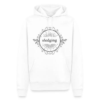 faire de la luge - Sweat à capuche Premium bio Homme - blanc - Devant - Nico (187cm)