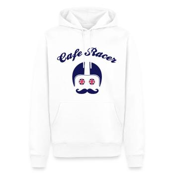 Cafe Racer Messieurs - Sweat à capuche Premium bio Homme - blanc - Devant - Nico (187cm)