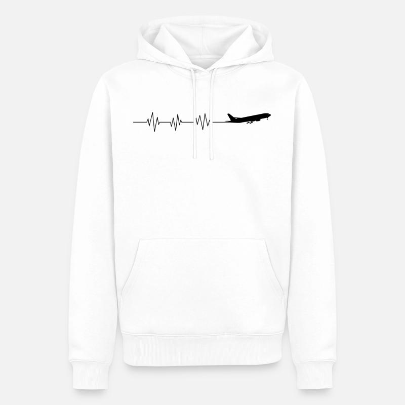 Frequenz Flugzeug - Männer Premium Bio Hoodie - Weiß
