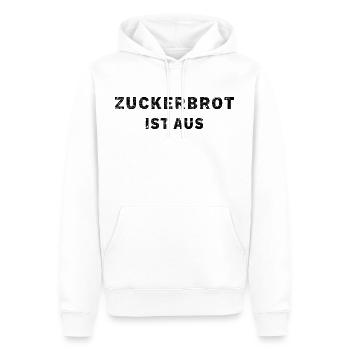 Zuckerbrot ist aus - Männer Premium Bio Hoodie - Weiß - Vorne - Nico (187cm)
