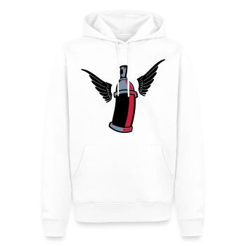 flying_graffiti_can_3c - Männer Premium Bio Hoodie - Weiß - Vorne - Nico (187cm)