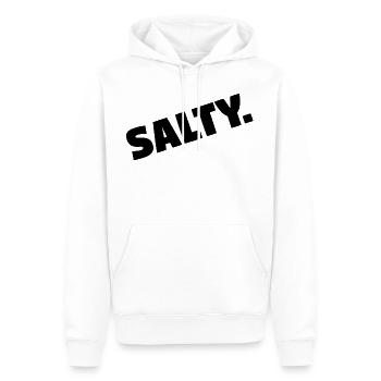Salzig. - Männer Premium Bio Hoodie - Weiß - Vorne - Nico (187cm)