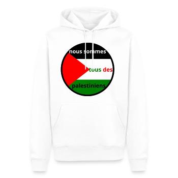drapeau palestinien communauté arabe - Sweat à capuche Premium bio Homme - blanc - Devant - Nico (187cm)
