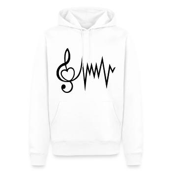 J'aime la musique clé de sol note rythme Musique - Sweat à capuche Premium bio Homme - blanc - Devant - Nico (187cm)