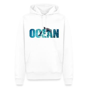 Ocean Delfin - Männer Premium Bio Hoodie - Weiß - Vorne - Nico (187cm)
