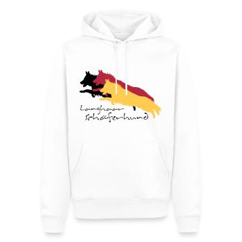 Langhaar schäferhund - Männer Premium Bio Hoodie - Weiß - Vorne - Nico (187cm)