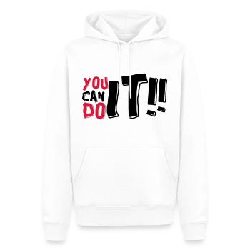 TU PEUX LE FAIRE - Sweat à capuche Premium bio Homme - blanc - Devant - Nico (187cm)